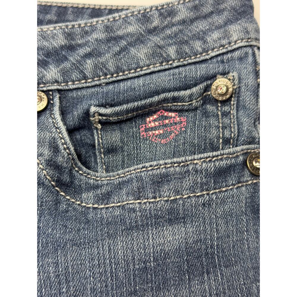 Harley Davidson Women's Bootcut Blue Denim Jeans - Size 14 (34x28) *READ** - Picture 4 of 9